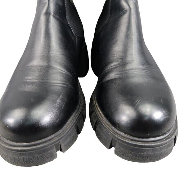 Steve Madden Shoe Women 11 Boots Fashion Platform Block Heel Hutch Pull On Black - Picture 4 of 16